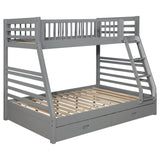 Ashton Twin over Full Bunk Bed with 2 Storage Drawers - Grey