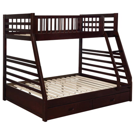 Ashton Twin over Full Bunk Bed with 2 Storage Drawers - Cappuccino