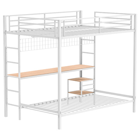 Bettoni Full Over Twin Workstation Bunk Bed with Built-In Desk - Metal in Matte Black or Matte White – view 15