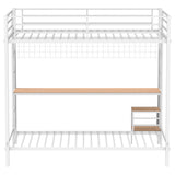 Bettoni Full Over Twin Workstation Bunk Bed with Built-In Desk - Metal in Matte Black or Matte White – view 16