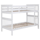 Chapman Twin Over Twin Bunk Bed - Solid Pine in White, Separable, with Optional Mattresses – view 9