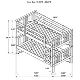 Chapman Twin Over Twin Bunk Bed - Solid Pine in White, Separable, with Optional Mattresses – view 11