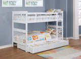 Chapman Twin Over Twin Bunk Bed - Solid Pine in White, Separable, with Optional Mattresses – view 12