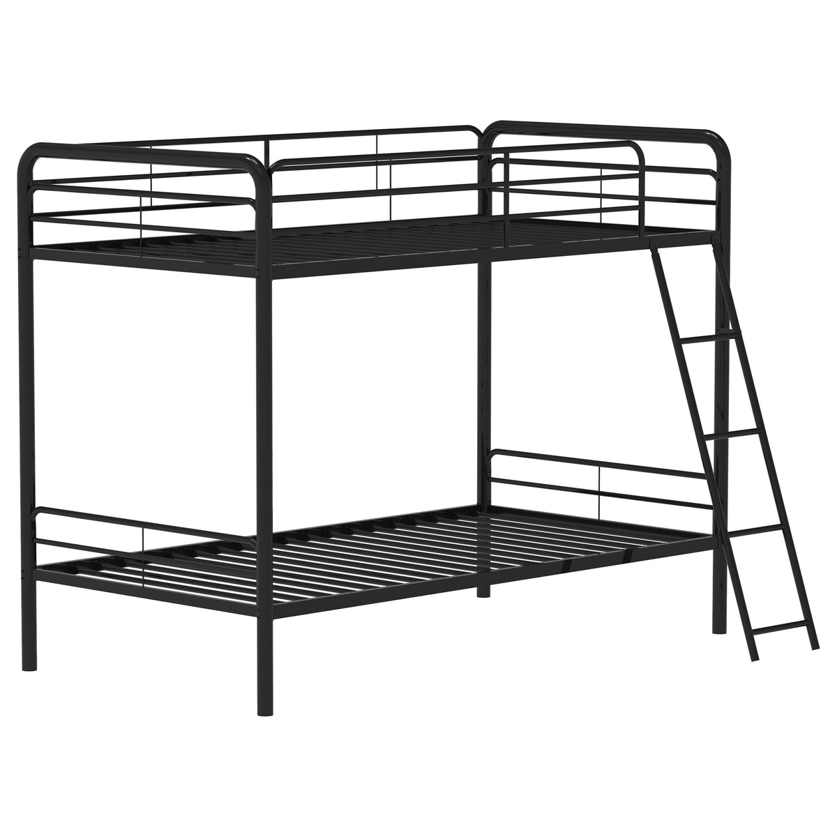 Carson Metal Twin Over Twin Bunk Bed - Glossy Black