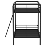 Carson Metal Twin Over Twin Bunk Bed - Full-Length Guardrails & Built-In Ladder in Glossy Black or Silver – view 7