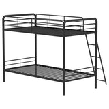 Carson Metal Twin Over Twin Bunk Bed - Full-Length Guardrails & Built-In Ladder in Glossy Black or Silver – view 9