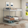 Carson Metal Twin Over Twin Bunk Bed - Full-Length Guardrails & Built-In Ladder in Glossy Black or Silver – view 11
