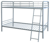 Carson Metal Twin Over Twin Bunk Bed - Full-Length Guardrails & Built-In Ladder in Glossy Black or Silver – view 14