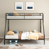 Carson Metal Twin over Full Bunk Bed with Guardrails & Ladders - Glossy Black or Silver – view 5