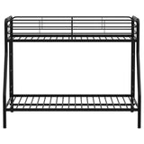 Carson Metal Twin over Full Bunk Bed with Guardrails & Ladders - Glossy Black or Silver – view 6