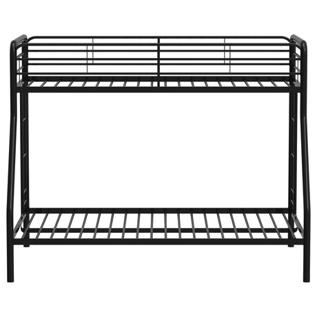 Carson Metal Twin over Full Bunk Bed with Guardrails & Ladders - Glossy Black or Silver – view 6