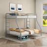 Carson Metal Twin over Full Bunk Bed with Guardrails & Ladders - Glossy Black or Silver – view 2