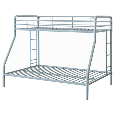 Carson Metal Twin over Full Bunk Bed with Guardrails & Ladders - Glossy Black or Silver – view 14