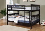 Chapman Full over Full Solid Pine Bunk Bed with Ladder & Guardrail - Black, Separates into 2 Beds – view 1