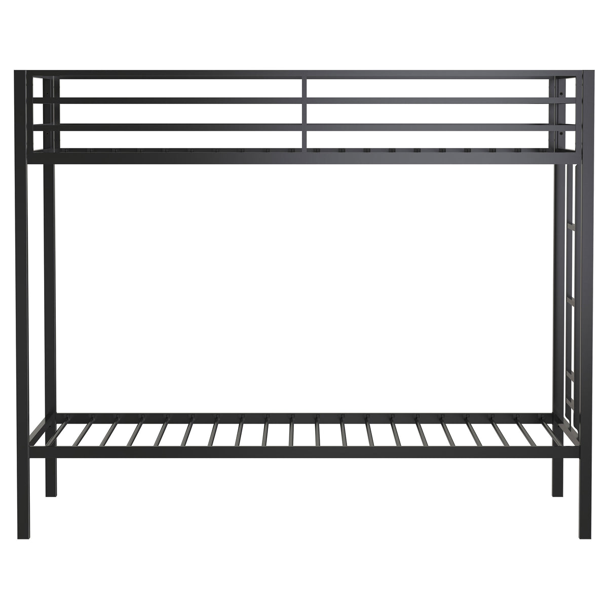 Alevera Metal Twin over Twin Bunk Bed with Ladder & Guardrail - Matte Black or Matte White – view 5