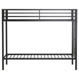 Alevera Metal Twin over Twin Bunk Bed with Ladder & Guardrail - Matte Black or Matte White – view 5
