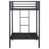 Alevera Metal Twin over Twin Bunk Bed with Ladder & Guardrail - Matte Black or Matte White – view 7
