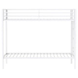 Alevera Metal Twin over Twin Bunk Bed with Ladder & Guardrail - Matte Black or Matte White – view 11