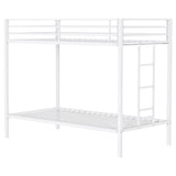 Alevera Metal Twin over Twin Bunk Bed with Ladder & Guardrail - Matte Black or Matte White – view 12