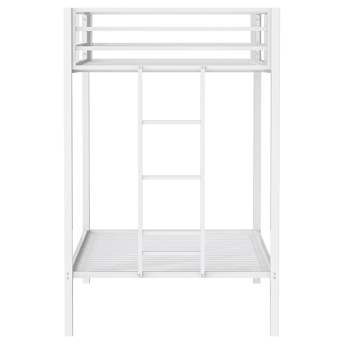 Alevera Metal Twin over Twin Bunk Bed with Ladder & Guardrail - Matte Black or Matte White – view 13