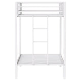 Alevera Metal Twin over Twin Bunk Bed with Ladder & Guardrail - Matte Black or Matte White – view 13
