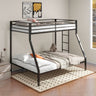 Alevera Metal Twin Over Full Bunk Bed with Ladder & Guardrails - Matte Black or Matte White Steel – view 1