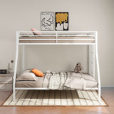 Alevera Metal Twin Over Full Bunk Bed with Ladder & Guardrails - Matte Black or Matte White Steel – view 11