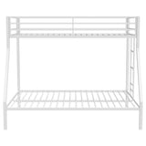 Alevera Metal Twin Over Full Bunk Bed with Ladder & Guardrails - Matte Black or Matte White Steel – view 12