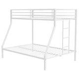 Alevera Metal Twin Over Full Bunk Bed with Ladder & Guardrails - Matte Black or Matte White Steel – view 13