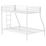 Alevera Metal Twin Over Full Bunk Bed with Ladder & Guardrails - Matte Black or Matte White Steel – view 15