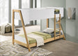 Wyatt Twin over Twin Bunk Bed - Two-Tone White & Natural Wood with Ladder – view 1