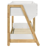 Wyatt Twin over Twin Bunk Bed - Two-Tone White & Natural Wood with Ladder – view 6
