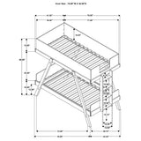 Frankie Twin Over Twin Bunk Bed - Trestle-Style Two-Tone Wood in White or Blue & Natural, Optional Mattresses – view 18