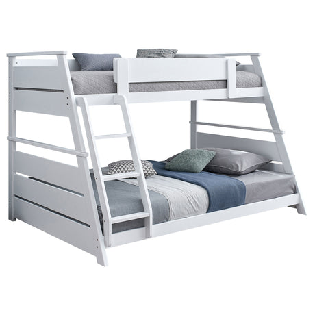 Holden Twin over Full Wood Bunk Bed with Reversible Ladder - Walnut or White, No Box Spring Needed – view 17
