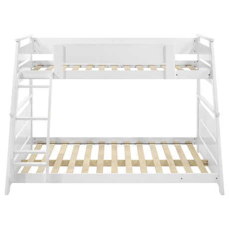 Holden Twin over Full Wood Bunk Bed with Reversible Ladder - Walnut or White, No Box Spring Needed – view 19