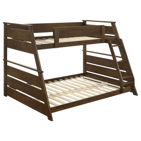 Holden Twin over Full Wood Bunk Bed with Reversible Ladder - Walnut or White, No Box Spring Needed – view 5