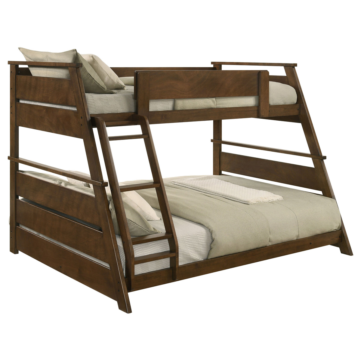 Holden Twin over Full Wood Bunk Bed with Reversible Ladder - Walnut or White, No Box Spring Needed – view 6