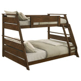 Holden Twin over Full Wood Bunk Bed with Reversible Ladder - Walnut or White, No Box Spring Needed – view 7