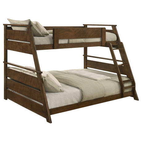 Holden Twin over Full Wood Bunk Bed with Reversible Ladder - Walnut or White, No Box Spring Needed – view 7