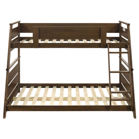 Holden Twin over Full Wood Bunk Bed with Reversible Ladder - Walnut or White, No Box Spring Needed – view 9