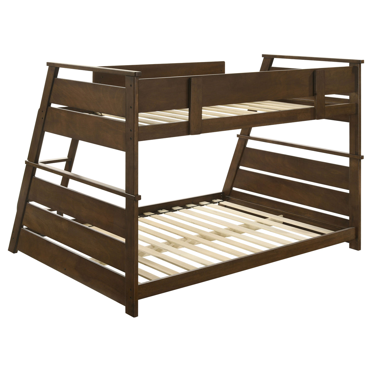 Holden Twin over Full Wood Bunk Bed with Reversible Ladder - Walnut or White, No Box Spring Needed – view 11