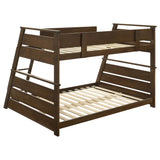 Holden Twin over Full Wood Bunk Bed with Reversible Ladder - Walnut or White, No Box Spring Needed – view 11