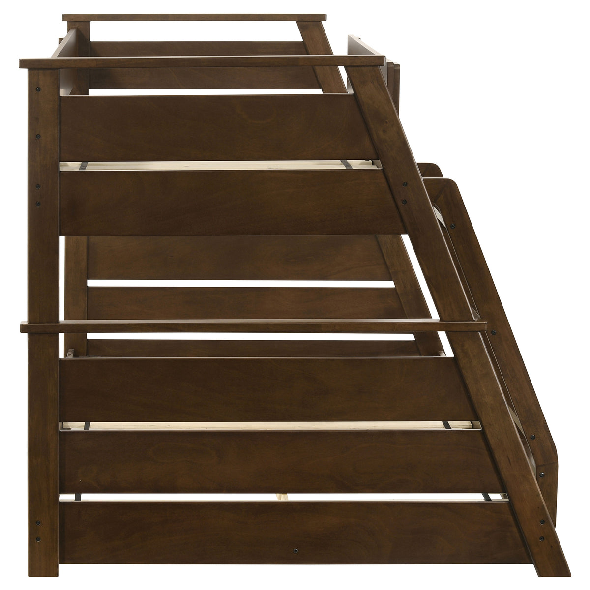 Holden Twin over Full Wood Bunk Bed with Reversible Ladder - Walnut or White, No Box Spring Needed – view 12
