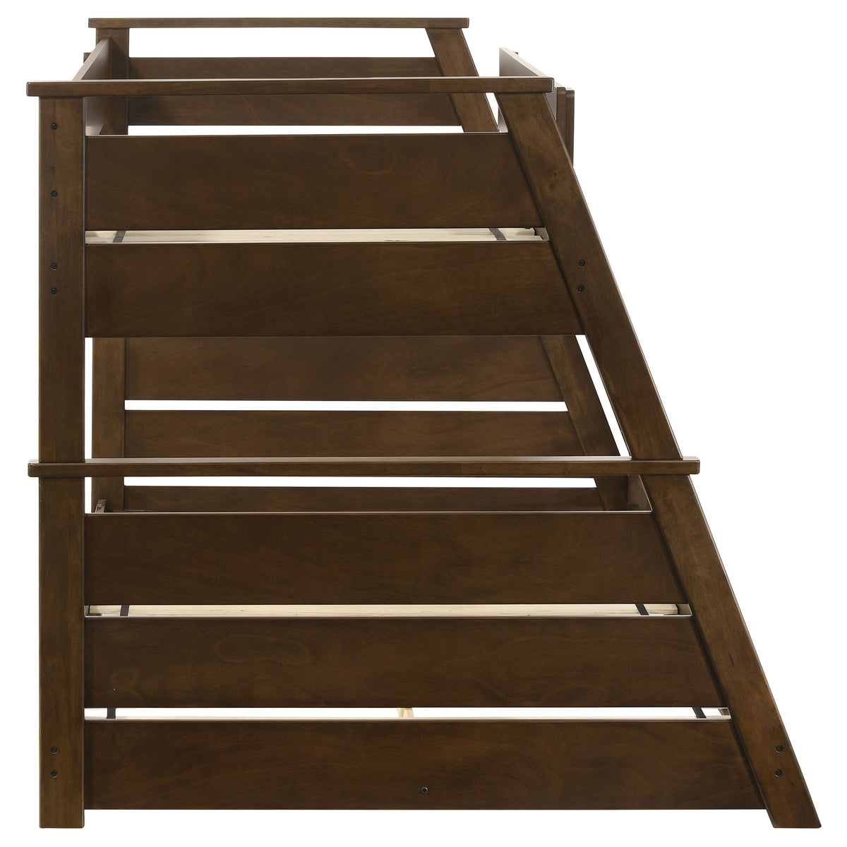 Holden Twin over Full Wood Bunk Bed with Reversible Ladder - Walnut or White, No Box Spring Needed – view 13