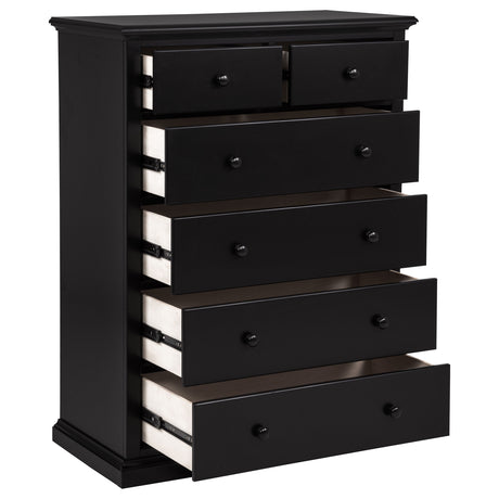 Sumerlin 6-Drawer Chest - Transitional Bedroom Storage with Round Knobs in Black, Cappuccino, Brown or White – view 6