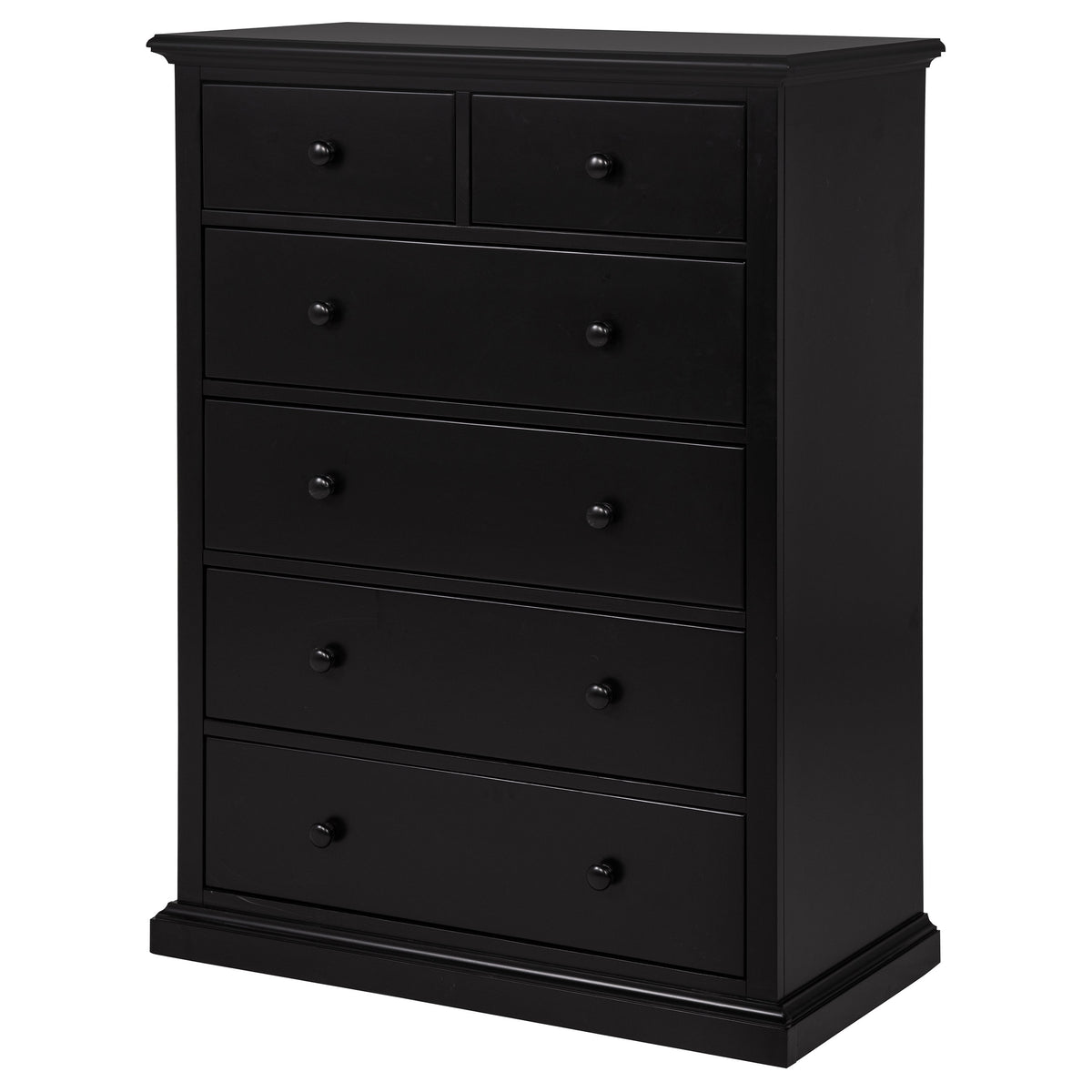 Sumerlin 6-Drawer Chest - Transitional Bedroom Storage with Round Knobs in Black, Cappuccino, Brown or White – view 8