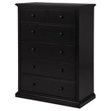 Sumerlin 6-Drawer Chest - Transitional Bedroom Storage with Round Knobs in Black, Cappuccino, Brown or White – view 8