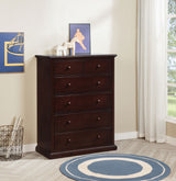Sumerlin 6-Drawer Chest - Transitional Bedroom Storage with Round Knobs in Black, Cappuccino, Brown or White – view 16