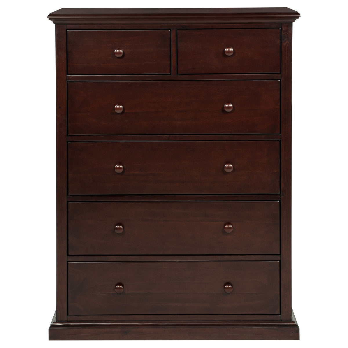 Sumerlin 6-Drawer Chest - Transitional Bedroom Storage with Round Knobs in Black, Cappuccino, Brown or White – view 18