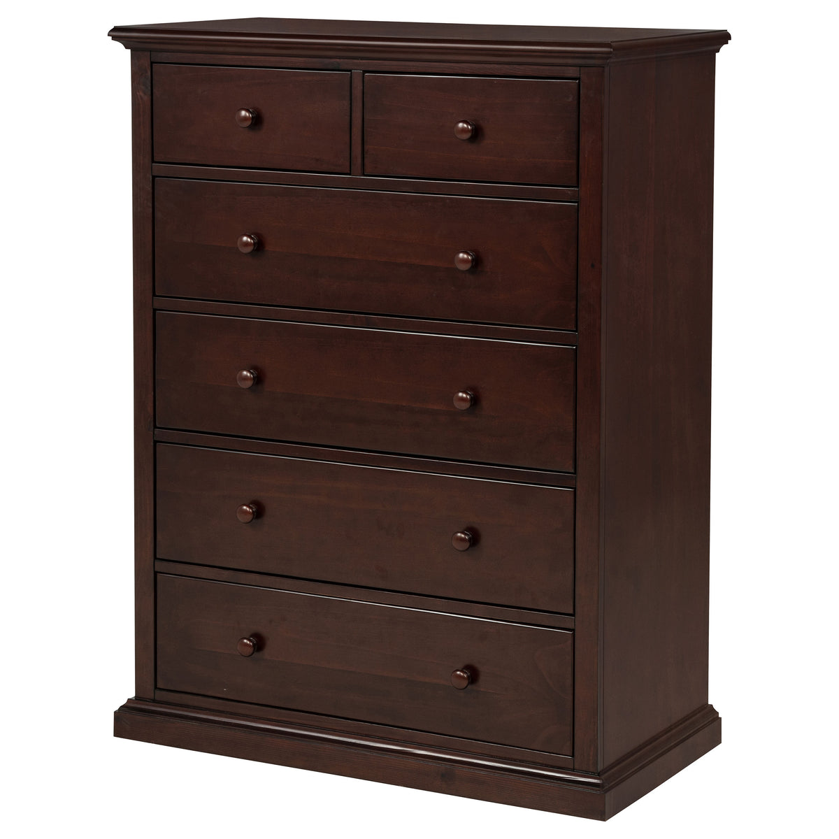 Sumerlin 6-Drawer Chest - Transitional Bedroom Storage with Round Knobs in Black, Cappuccino, Brown or White – view 19